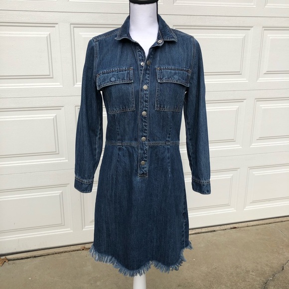 Lucky Brand Denim Dress With Raw Hem size Small - Picture 1 of 7